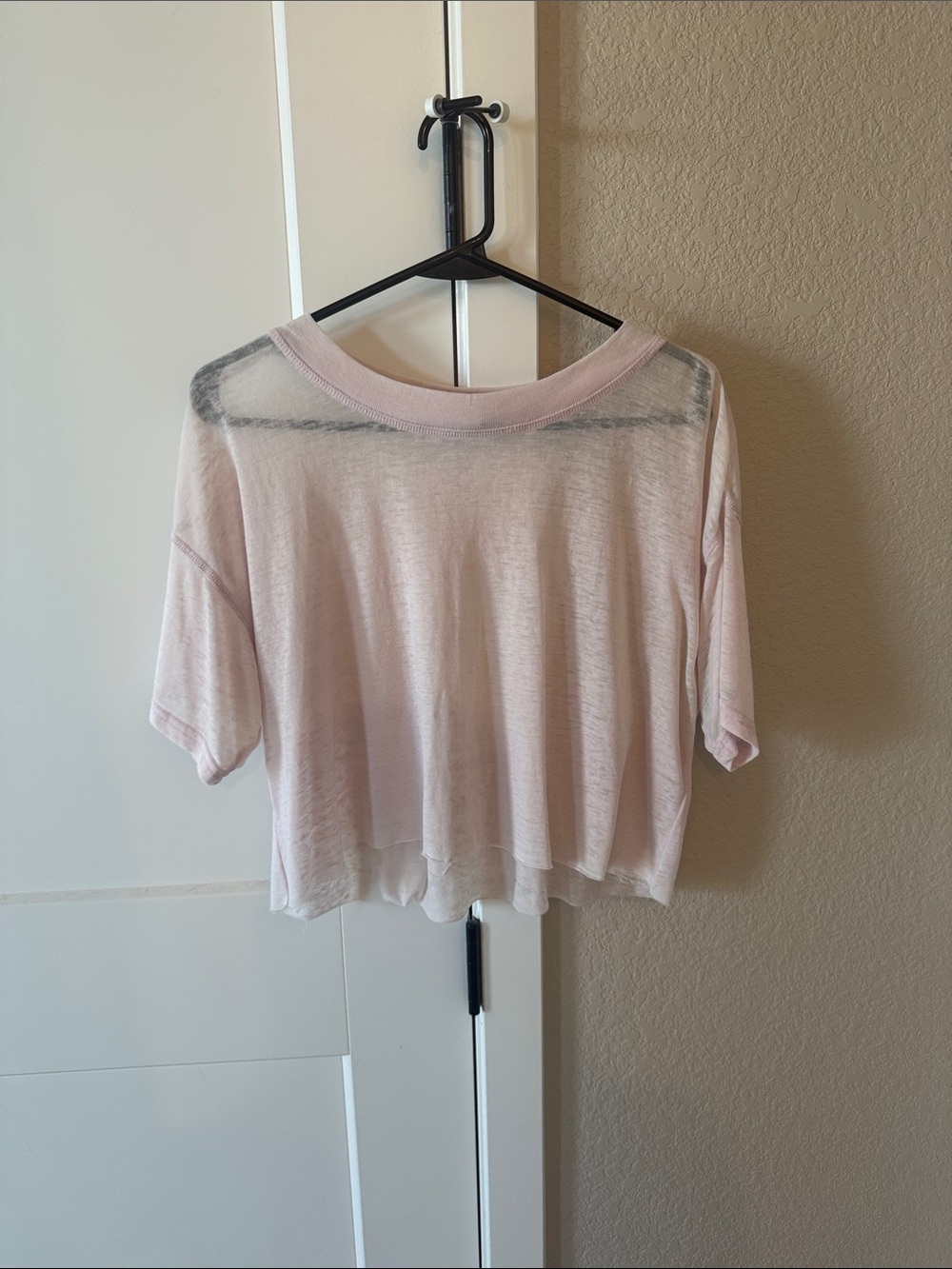Urban Outfitters Pale Blush Boxy Scoop Crop Top